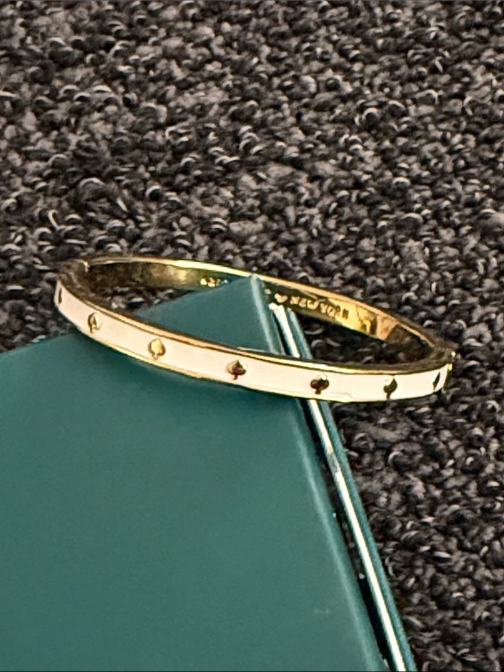 kate spade Gold Tone Bangle with Heart Cutouts